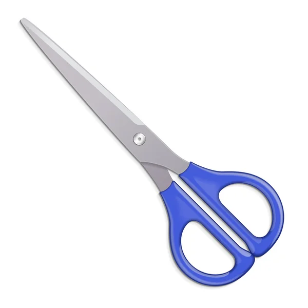 Scissors With Blue Handle. Isolated On A White Background. Vector Illustration EPS10 — Stock Vector