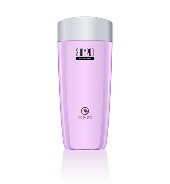 Roze oranje violet fles shampoo. vector eps10 — Stockvector