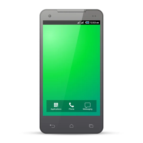 Risoluzione dello schermo di visualizzazione modello Smartphone moderno grigio 480x800. Isolato su sfondo bianco. Vettore EPS10 — Vettoriale Stock