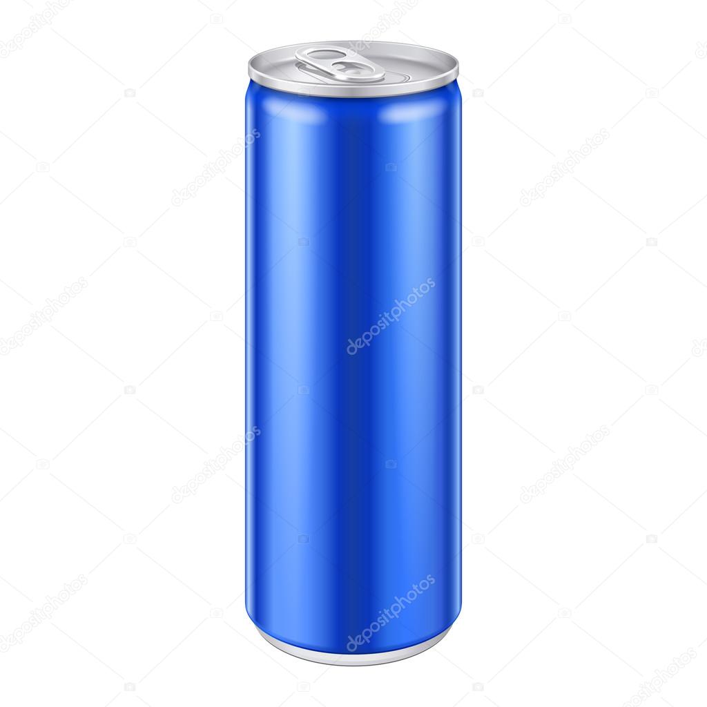 Blue Metal Aluminum Beverage Drink Can. Ready For Your Design. Product Packing Vector EPS10