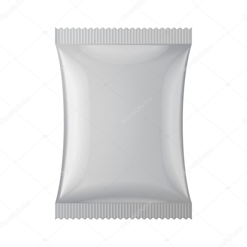 Gray Blank Foil Food Snack Sachet Bag Packaging For Coffee, Salt, Sugar