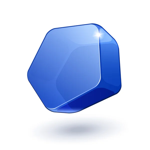 Bannière à bulles en verre brillant Pentagone bleu EPS10 — Image vectorielle