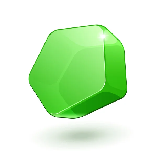 Pentagon Shiny Glass Bubble Green EPS10 — стоковый вектор