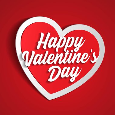 Sevgililer Günü Afişi, Kağıt Çıkartmalı Kalp Geçmişi. Kırmızı, beyaz, pembe. Kartpostal, Aşk Mesajı veya Tebrik Kartı. Metin için yer. Şablon, tasarım için tasarım hazır. Vektör Eps10