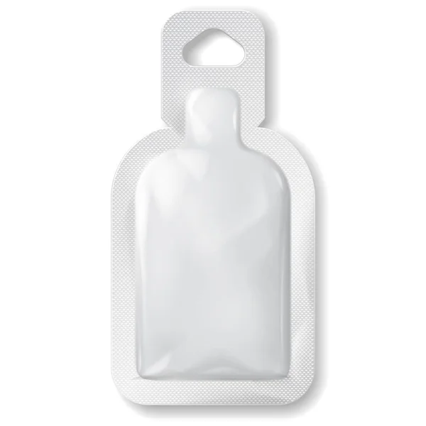 Mockup Sachet Blank Foil καλλυντική τσάντα πακέτο για κρέμα, μάσκα, σαμπουάν. Μοκάρετε το πρότυπο. Εικονογράφηση απομονωμένη σε λευκό φόντο. Έτοιμος για το σχέδιό σου. Συσκευασία προϊόντος. Διάνυσμα — Διανυσματικό Αρχείο