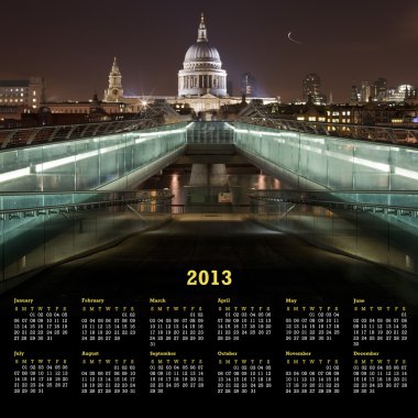London Calendar 2013 clipart