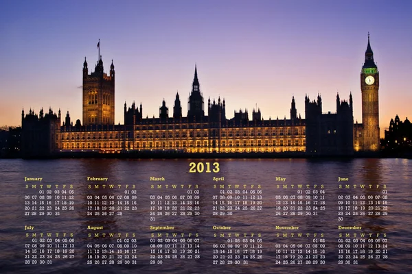 Calendário de Londres 2013 — Fotografia de Stock