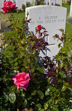 Grave of a Soldier of the Great War in Tyne Cot Cemetery clipart