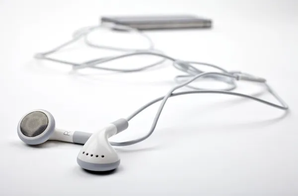 Earphones / Headphones and Music Player — Stock Photo, Image