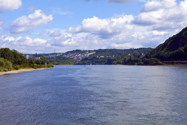 Vista desde Deutsches Eck en Koblenz — Foto de Stock