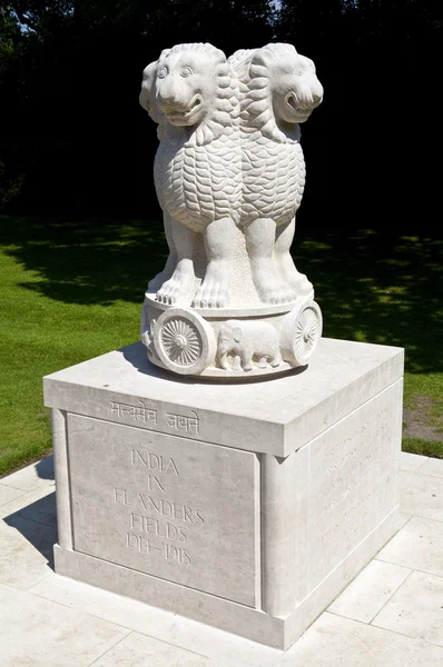 India en Flandes Fields Monumento en Ypres — Foto de Stock