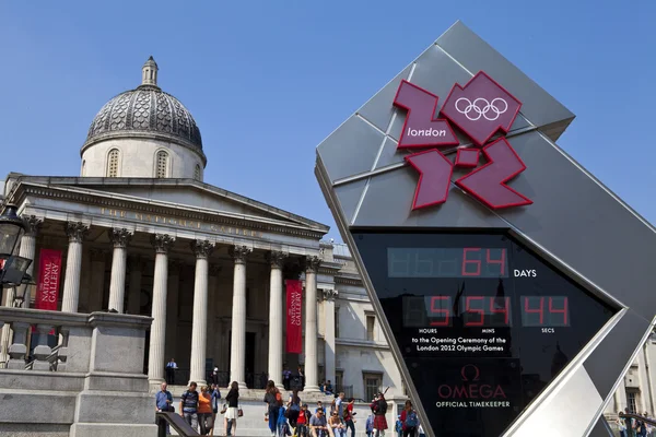 Galeria Nacional e Relógio Olímpico Contagem regressiva em Londres — Fotografia de Stock