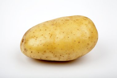beyaz arkaplanda patates