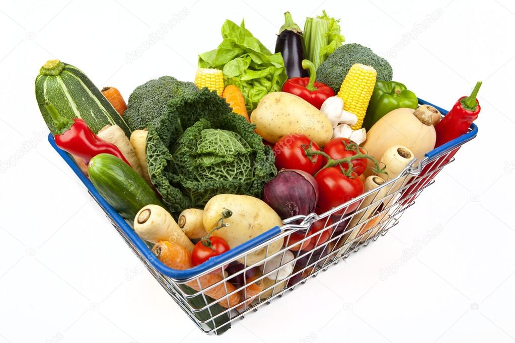 Shopping Basket Full of Vegetables