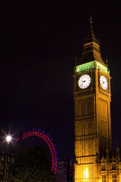 Big Ben ve London Eye — Stok fotoğraf