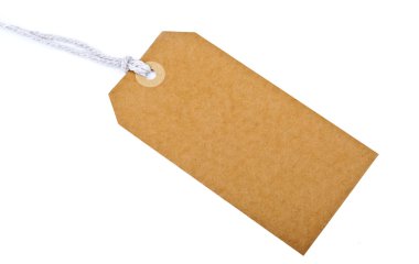 Beyaz arka plan üzerinde etiketi.