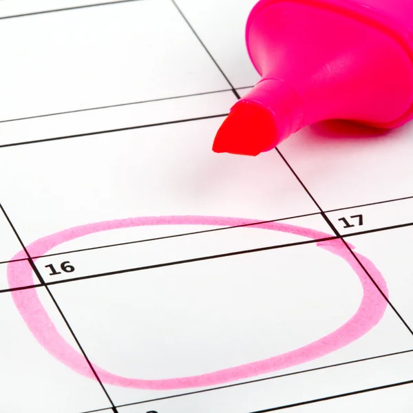 Date Highlighted on a Calendar — Stock Photo, Image