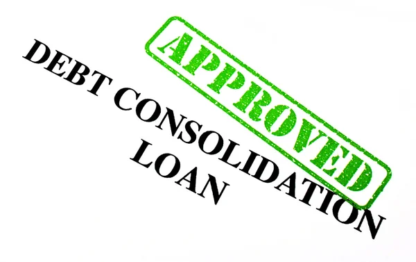 Kredyt konsolidacyjny zadłużenia zatwierdzonych — Zdjęcie stockowe
