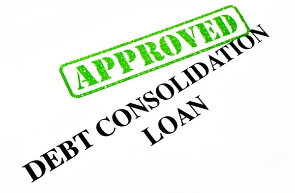 Kredyt konsolidacyjny zadłużenia zatwierdzonych — Zdjęcie stockowe