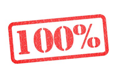 100 Percent Rubber Stamp clipart