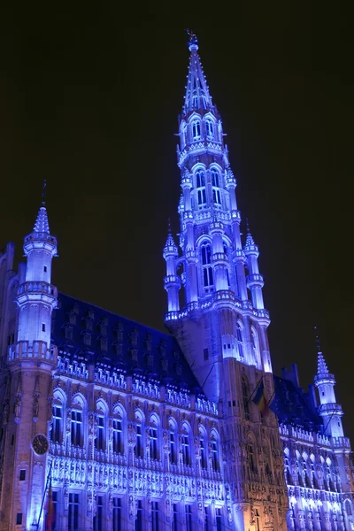 Ayuntamiento de Bruselas (Hotel de Ville) en Grand Place —  Fotos de Stock