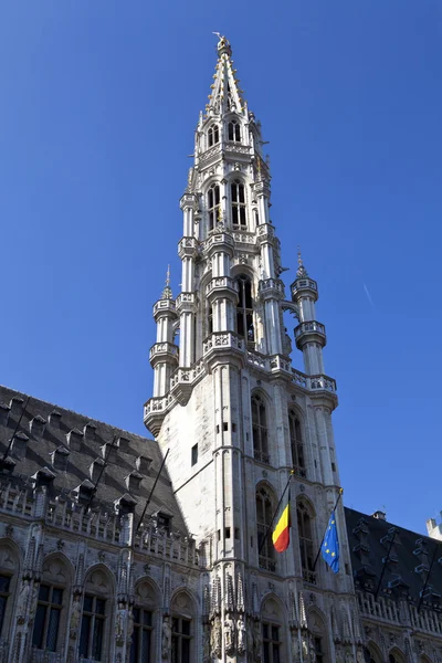 A Grand Place Brussels városháza (Hotel de Ville) — Stock Fotó