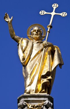 Saint Paul Statue at St. Pauls Cathedral in London clipart