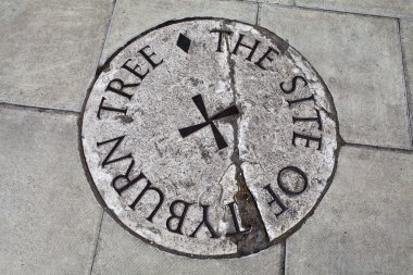 Londra plak tyburn ağaç (Kara)