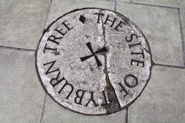 Tyburn Tree (Gallows) Plaque in London clipart