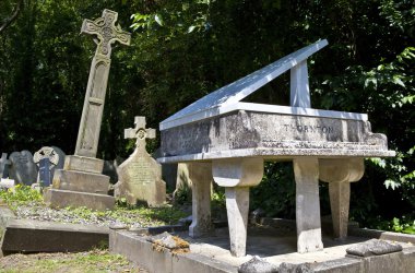 Gravestones and Sculptures in Highgate Cemetery clipart
