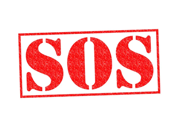 SOS καουτσούκ σφραγίδα — Φωτογραφία Αρχείου