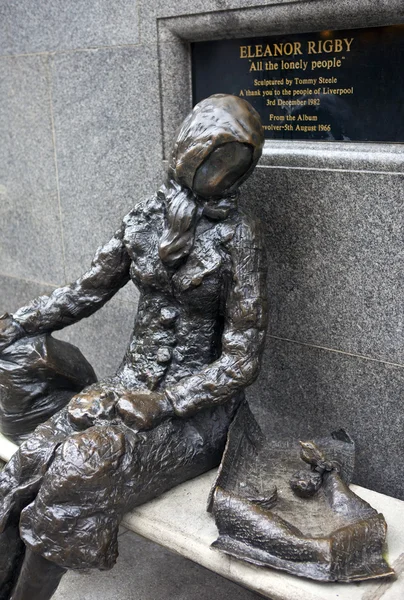 Escultura Eleanor Rigby em Liverpool — Fotografia de Stock