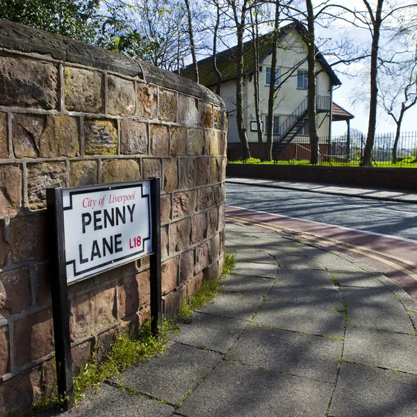Penny Lane im Leberpool — Stockfoto