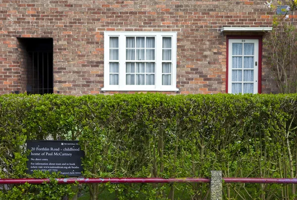 Childhood Home of Sir Paul McCartney in Liverpool — Stock Photo, Image