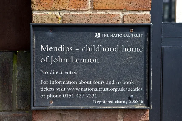 Childhood Home of John Lennon in Liverpool — Stock Photo, Image