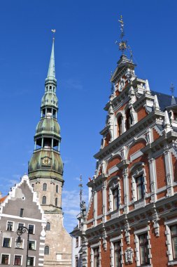 House of the Blackheads and St. Peter's Church in Riga clipart