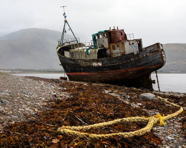 Schottland Großbritannien Oktober 2021 Das Schiffbrüchige Alte Boot Von Caol — Stockfoto