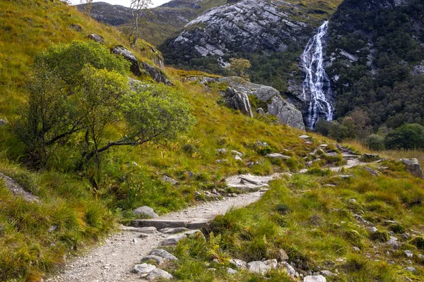 Ein Blick Auf Die Atemberaubenden Steall Falls Auch Steall Waterfall — Stockfoto