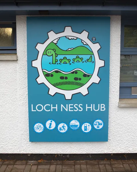 Drumnadrochit Scotland 2021 Sign Loch Ness Hub Village Drumnadrochit Highlands — 스톡 사진