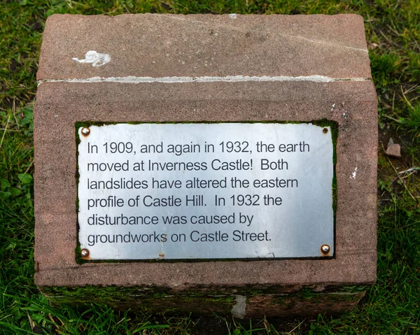 Inverness Scotland October 8Th 2021 Plaque Historic Inverness Castle Inverness — Stock Photo, Image