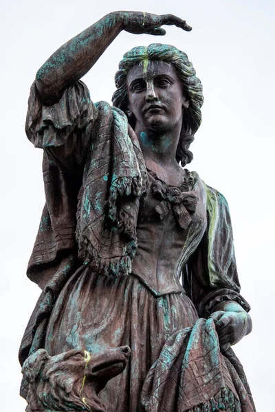 Statue Flora Macdonald Inverness Castle Scotland She Helped Charles Edward — Stock Photo, Image