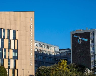 Glasgow, İskoçya - 15 Ekim 2021: İskoçya 'nın tarihi Glasgow kentindeki Strathclyde Üniversitesi manzarası.
