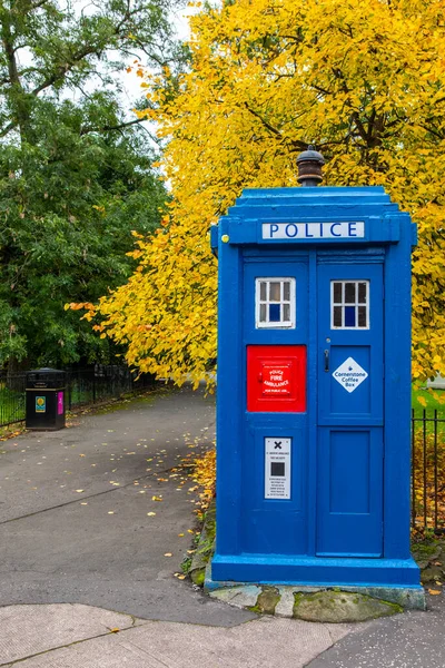 Glasgow Skottland Oktober 2021 Vintage Police Box Cathedral Square Den — Stockfoto