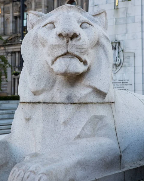 Glasgow Escócia Outubro 2021 Uma Das Esculturas Leão Cenotáfio Glasgow — Fotografia de Stock