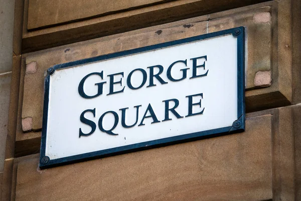 Ein Straßenschild Für Den Historischen George Square Der Stadt Glasgow — Stockfoto