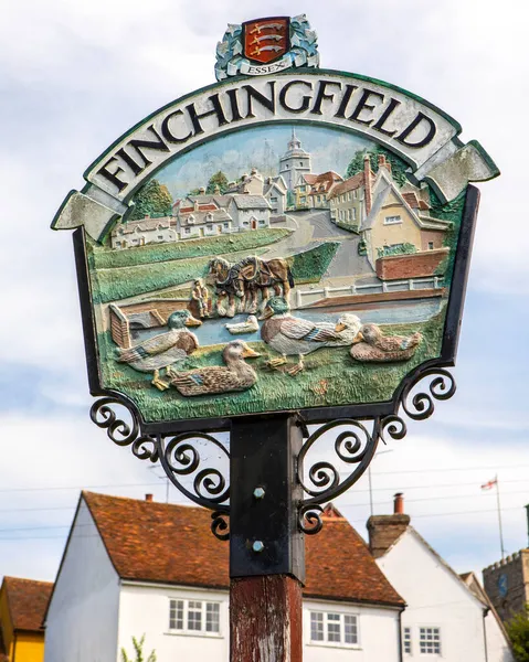 Traditionelles Schild Schönen Dorf Finchingfield Essex Großbritannien — Stockfoto