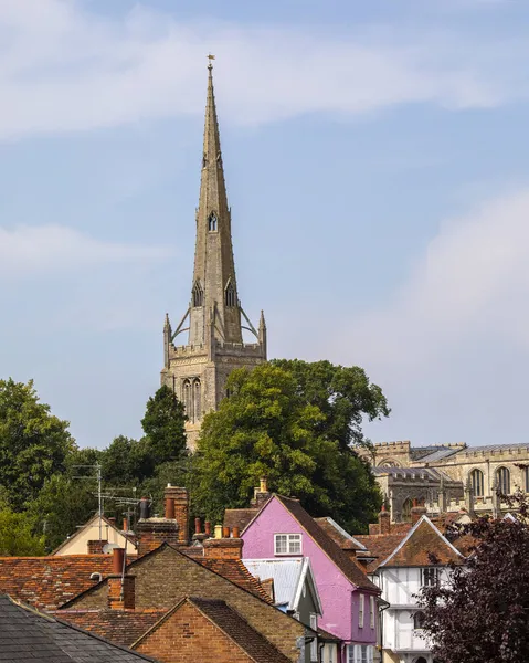 Torenspits Van Prachtige Thaxted Parish Church Stad Thaxted Essex Verenigd — Stockfoto