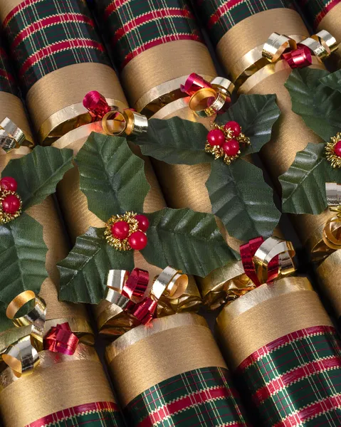 Прекрасно Прикрашені Традиційні Різдвяні Крекери — стокове фото