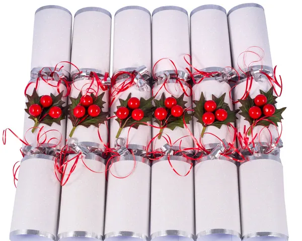 Beautifully Decorated Traditional Christmas Crackers — Stock Photo, Image