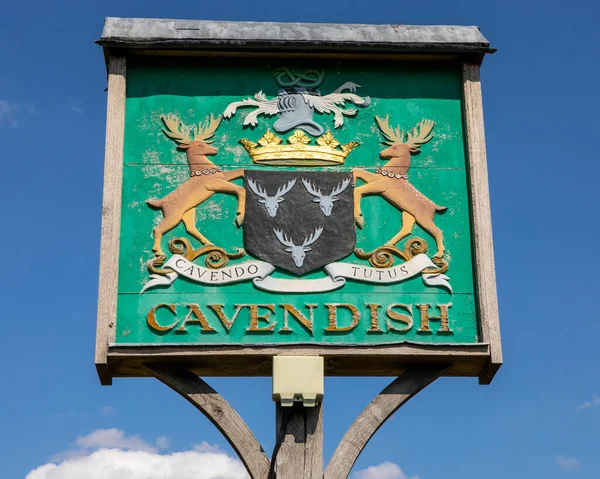 Traditionelles Schild Schönen Dorf Cavendish Suffolk Großbritannien — Stockfoto